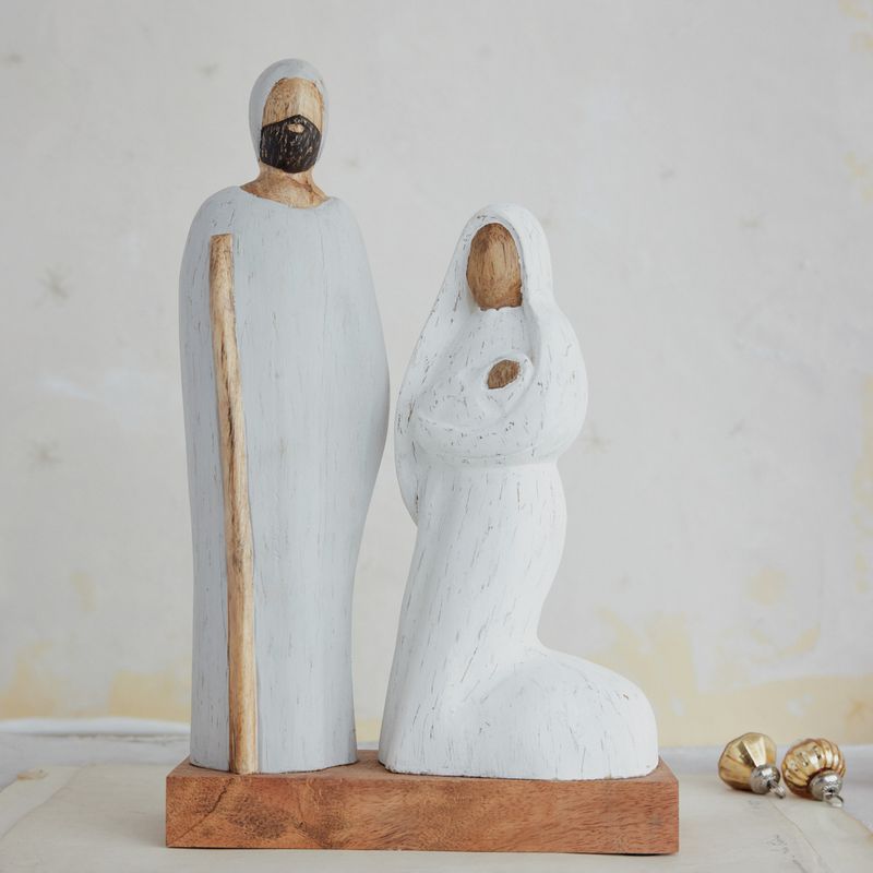 XT0581-Mango Wood Holy Family