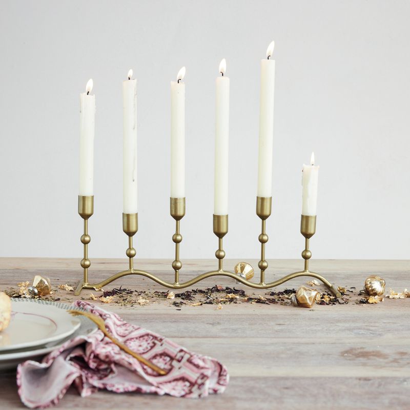 XT0566-Antique Gold Finish Candle Runner