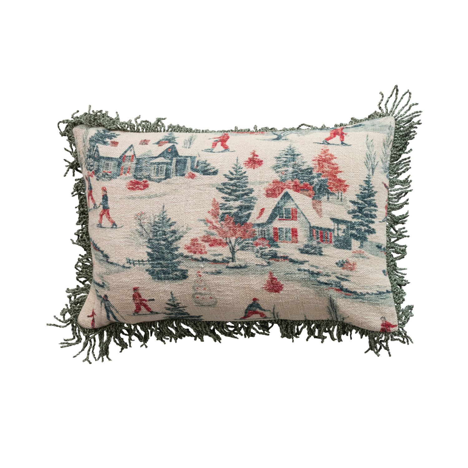 XT0529-Vintage Skiing Lumbar Pillow