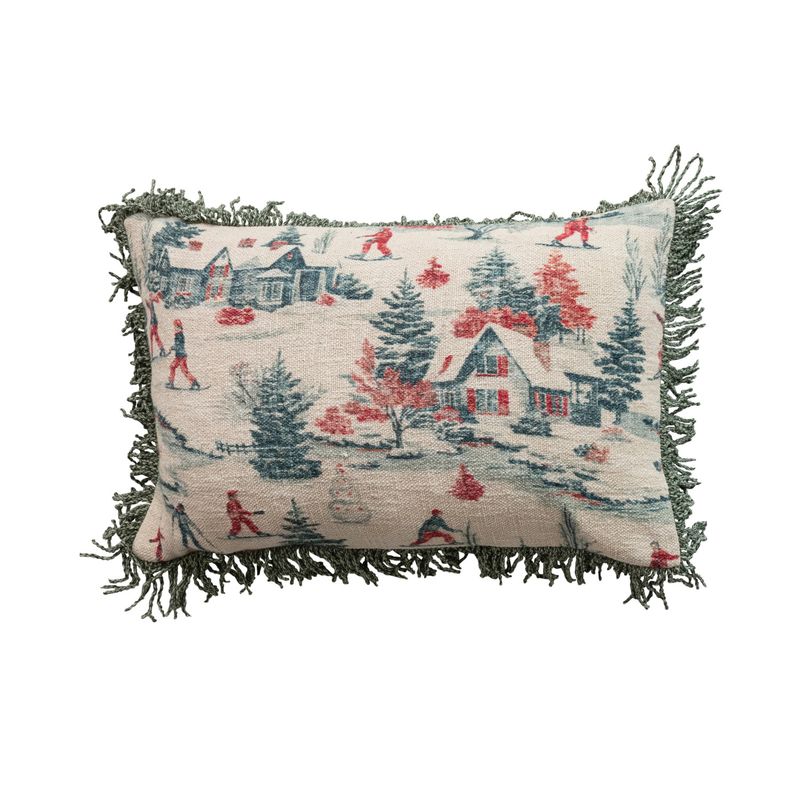 XT0529-Vintage Skiing Lumbar Pillow