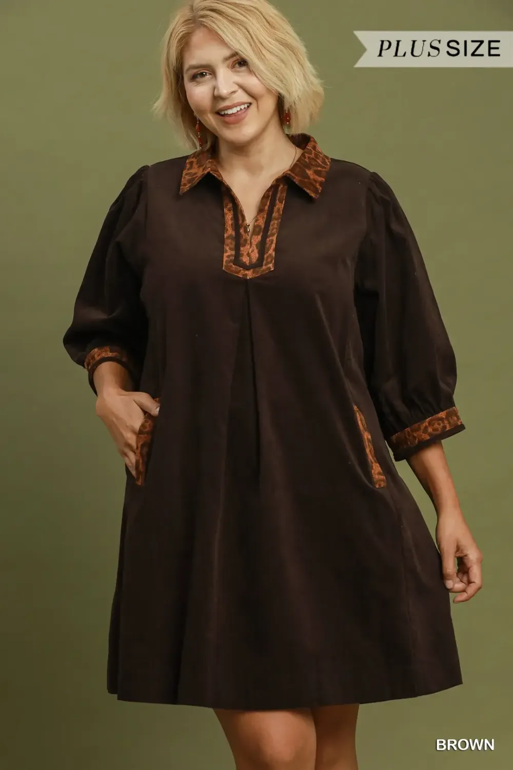 Cafe Cozy Dress-Brown