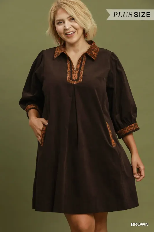 Cafe Cozy Dress-Brown