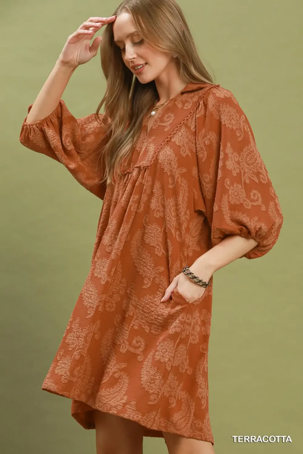 The Amber Terracotta Dress