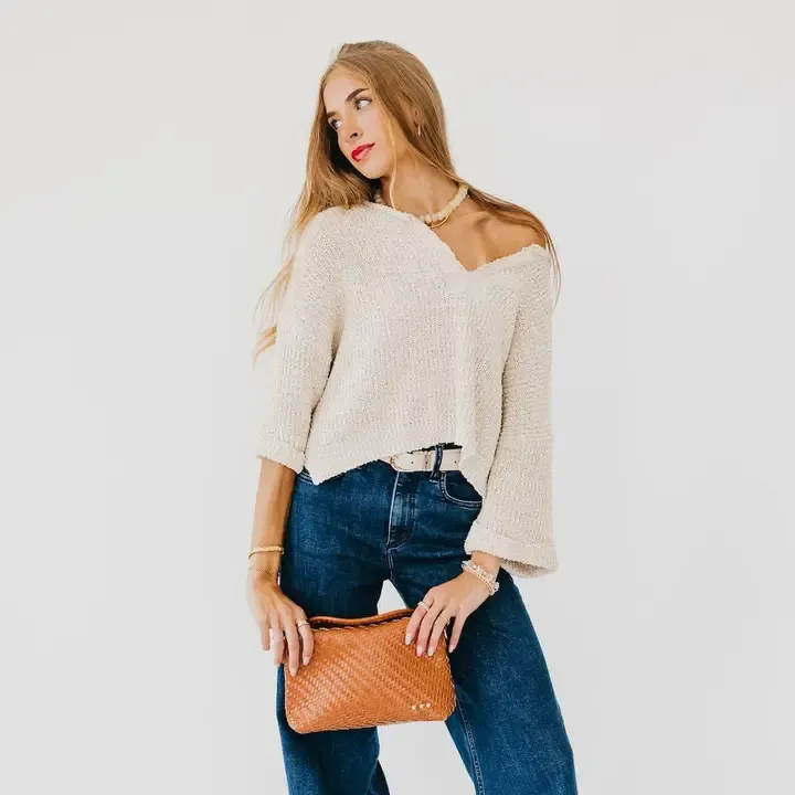 RM Brown Jamie Woven Crossbody