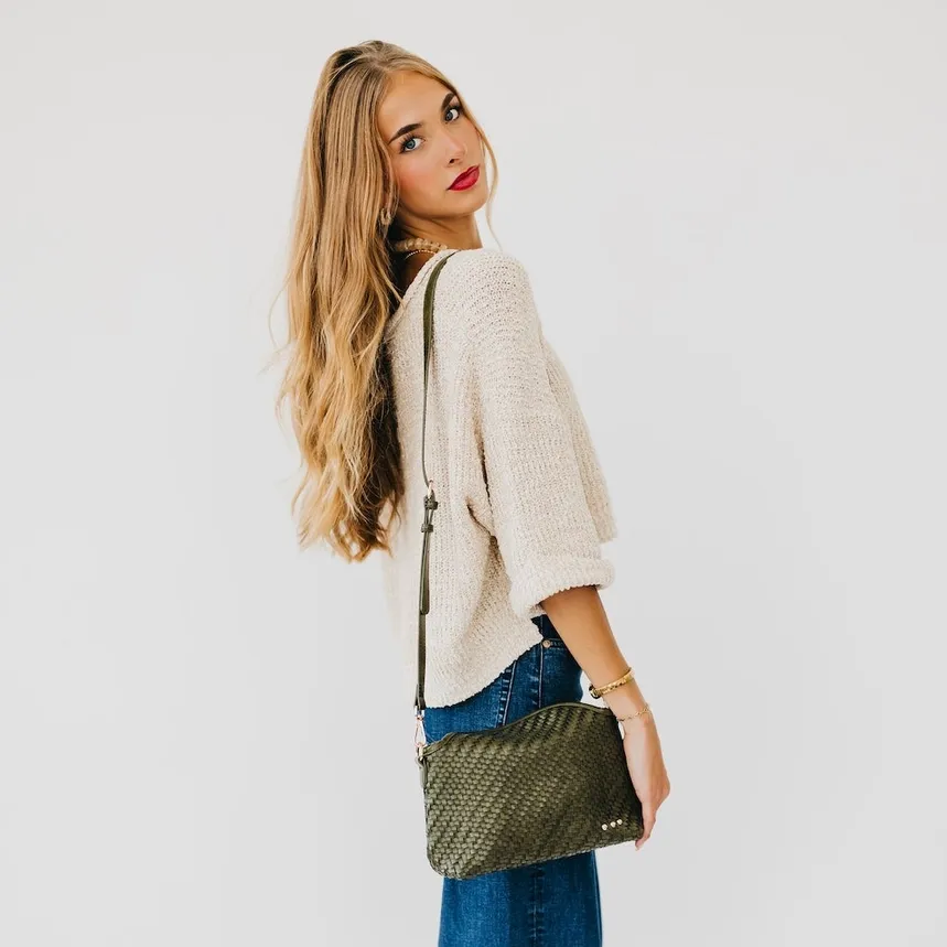 RM Olive Jamie Woven Crossbody