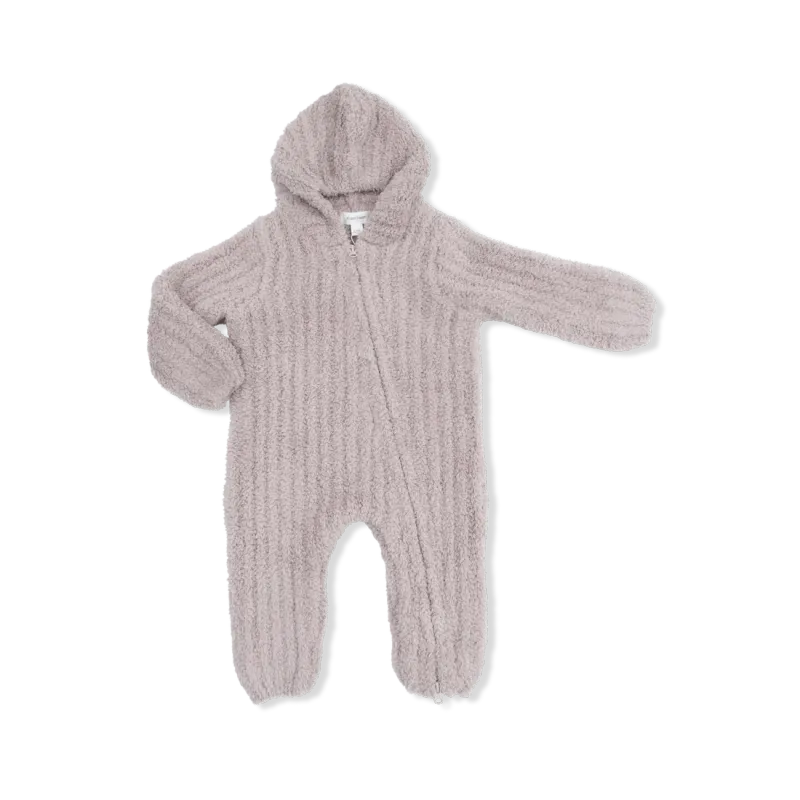 CH Chenille Hooded Romper-Stone