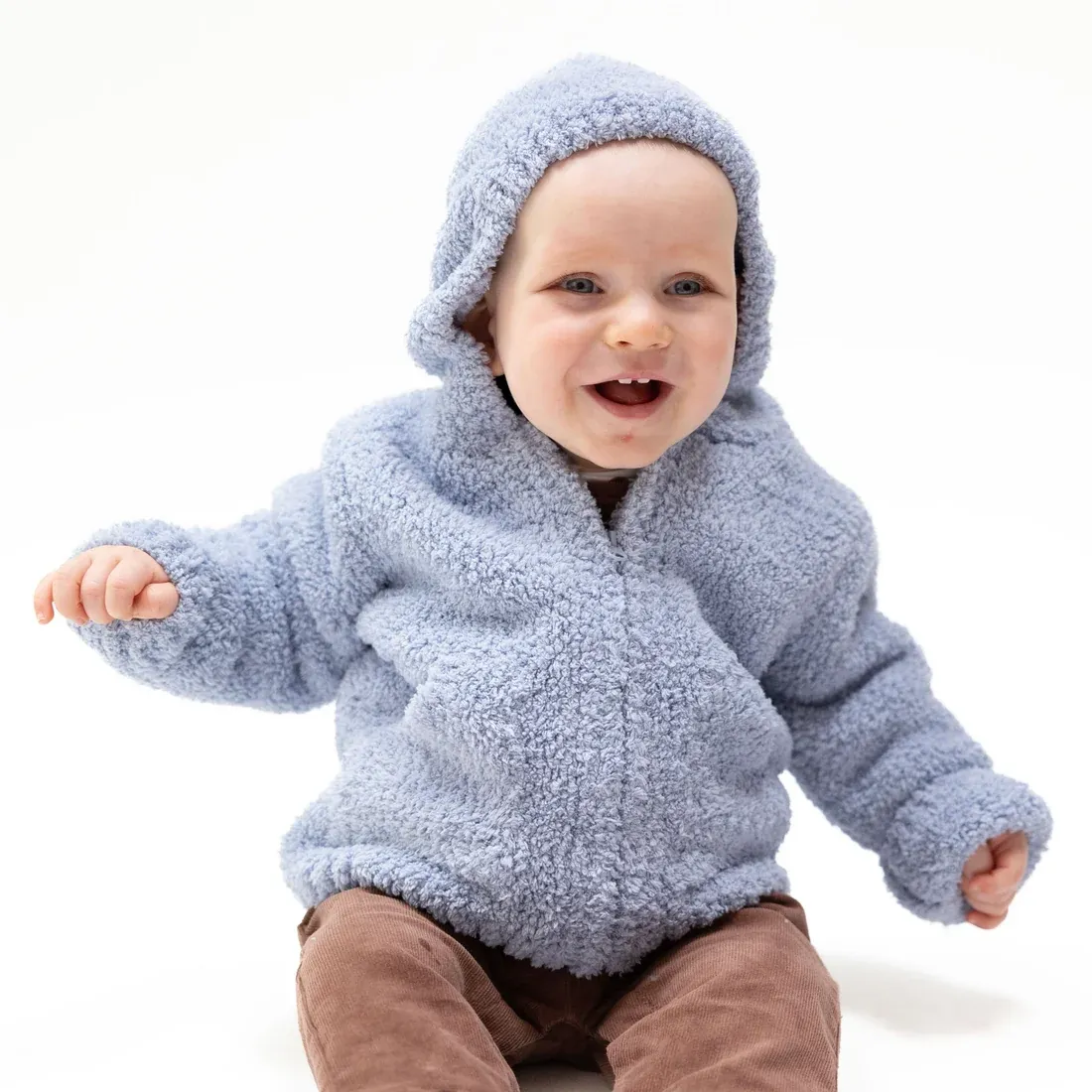 CH Chenille Hooded Jacket-Dusty Blue