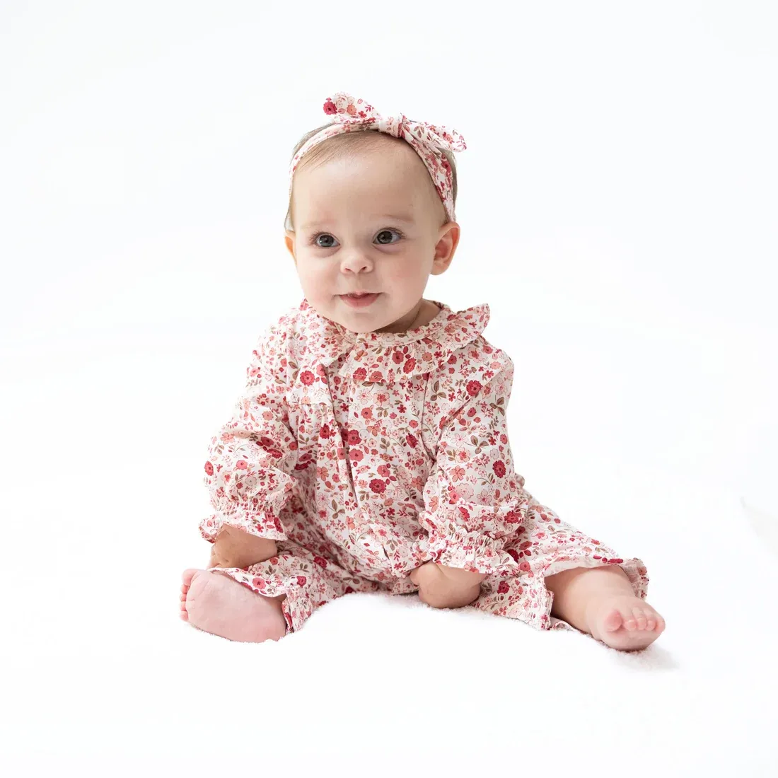 CH Serene Floral Ruffle Collar Romper
