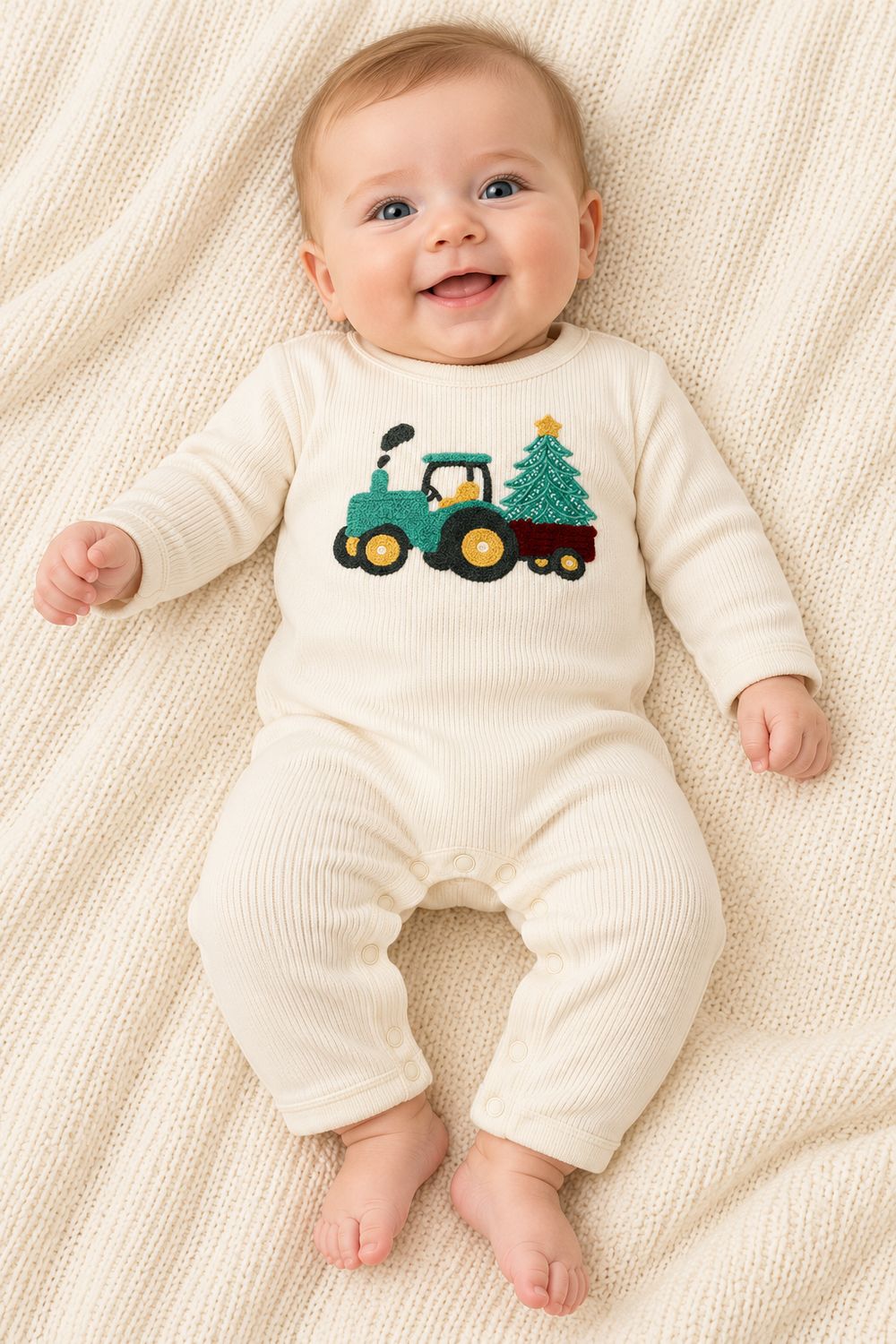 CH Christmas Tractor Sweater Romper