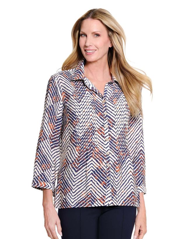 Chvmlt Bttn Front Woven Top