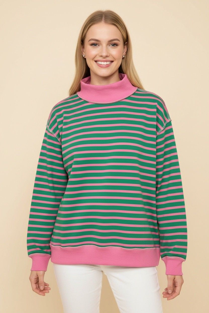 CH Pink Peppermint Stripe Top