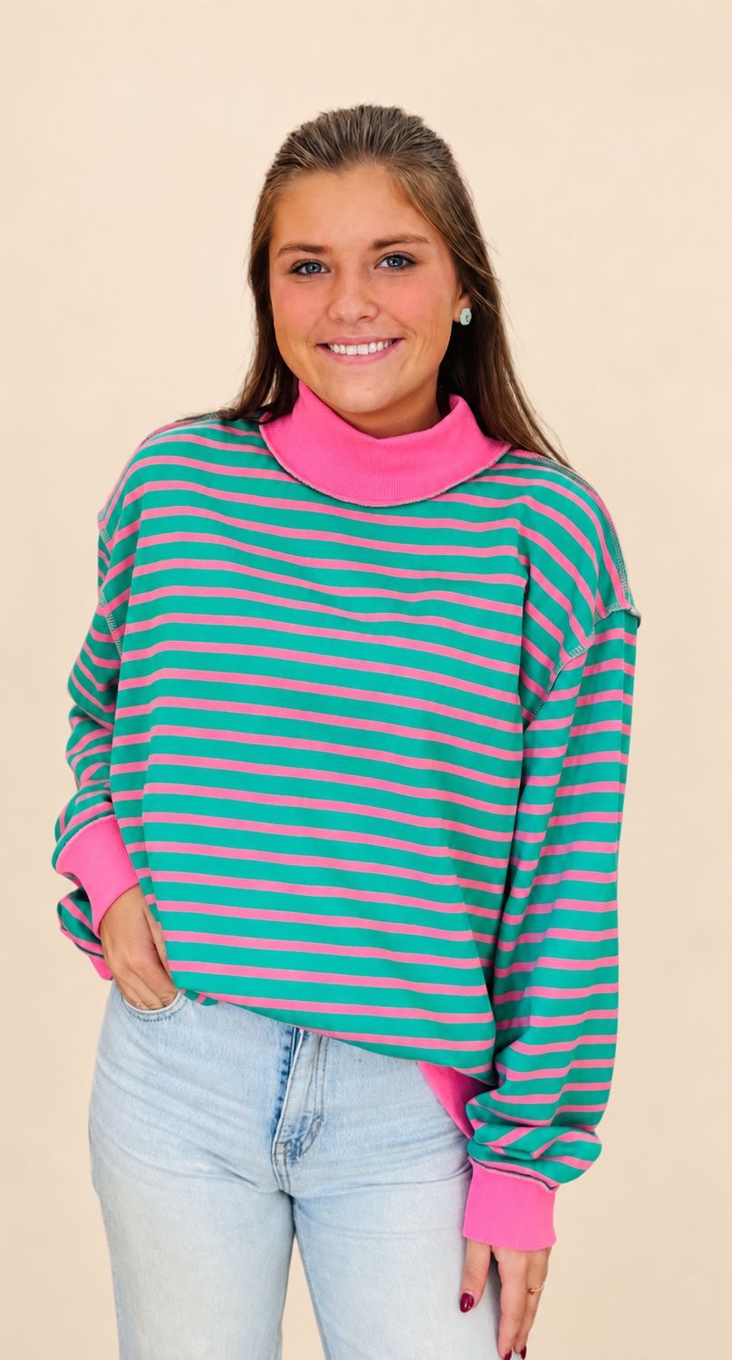CH Pink Peppermint Stripe Top