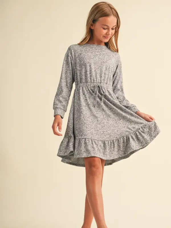 Heather Grey Knit LS Dress