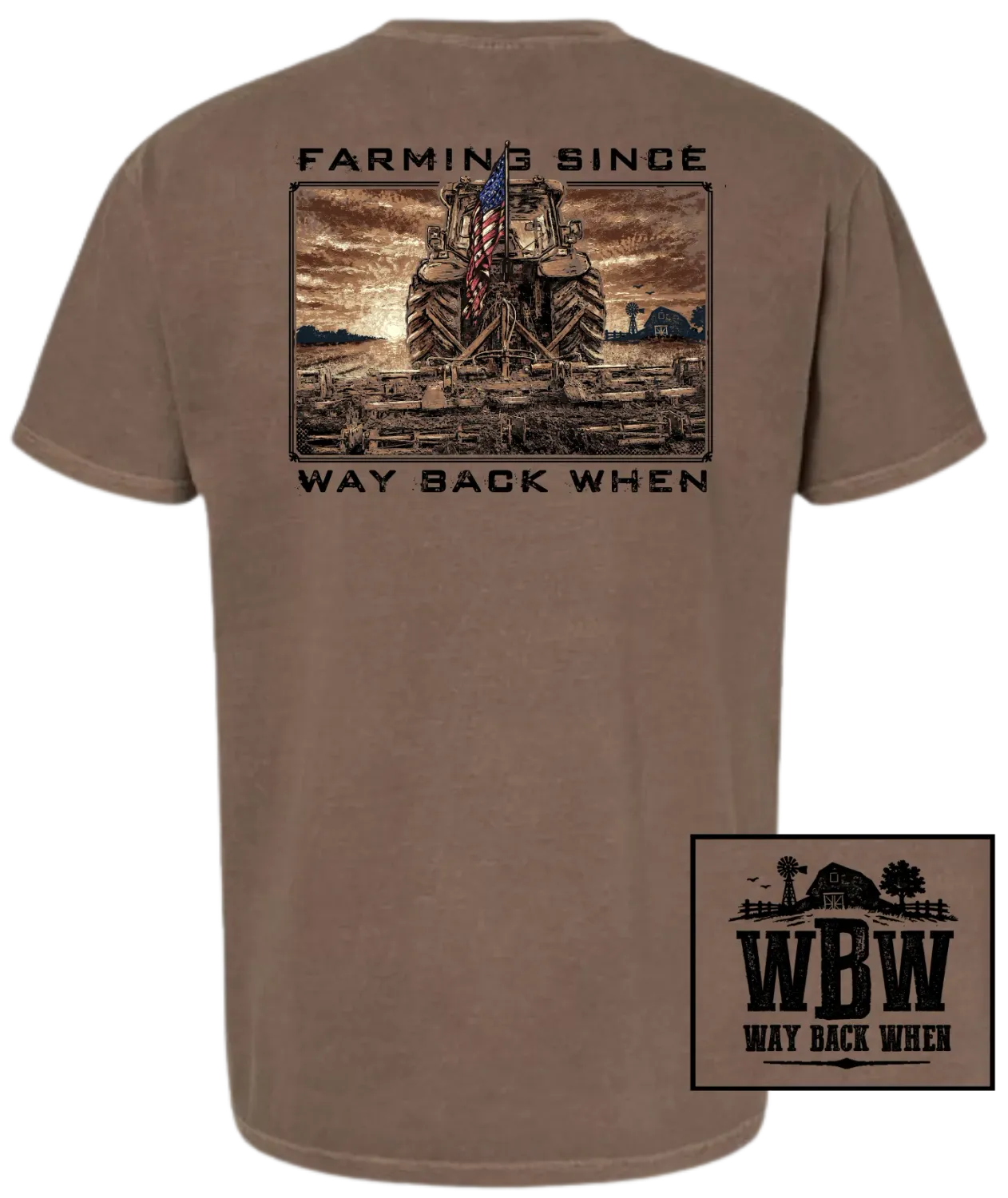 Tractor Flag Tee-Espresso