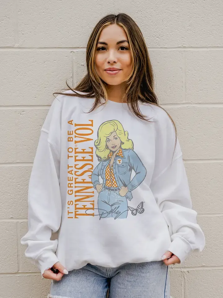 Dolly Parton Vols Game Day Mascot White Sweatshirt