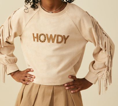 Howdy Fringe Detailed T-Shirt