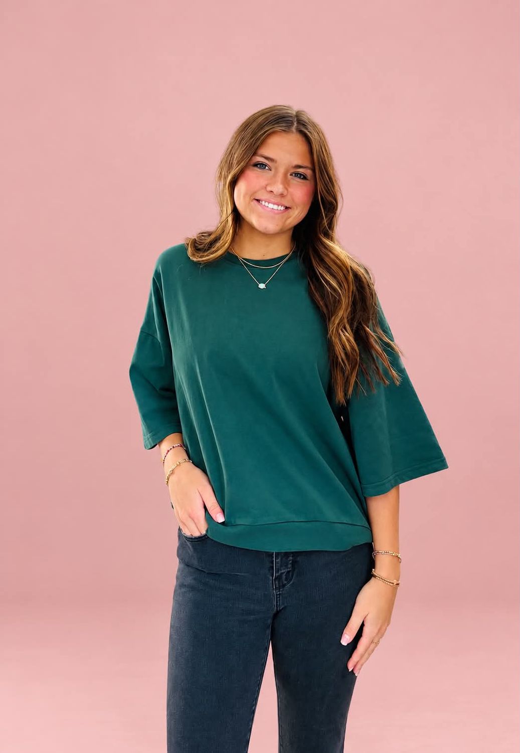 CH Got to Laugh Top-Dark Green