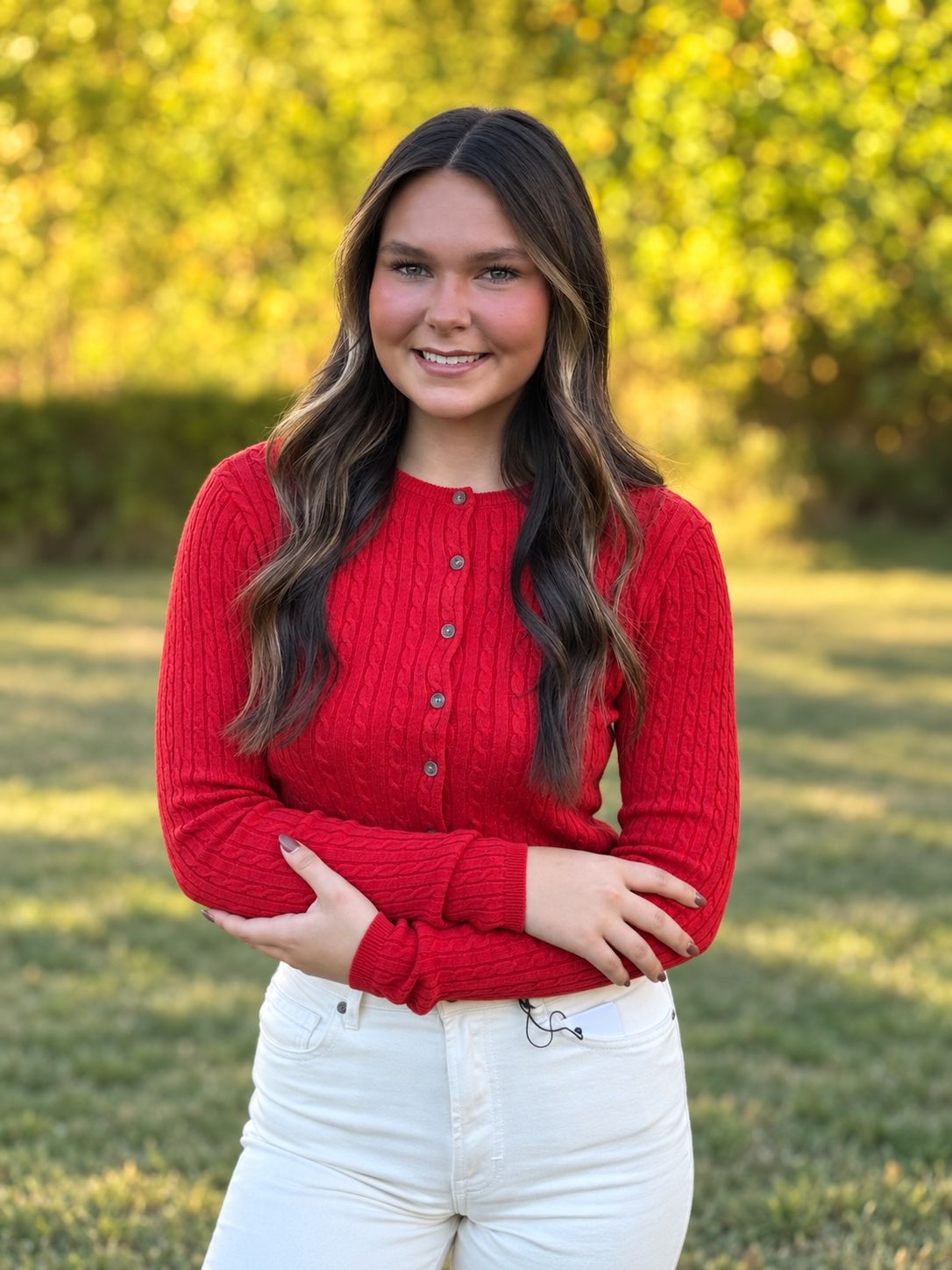 CH Season Cable Cardi-Red