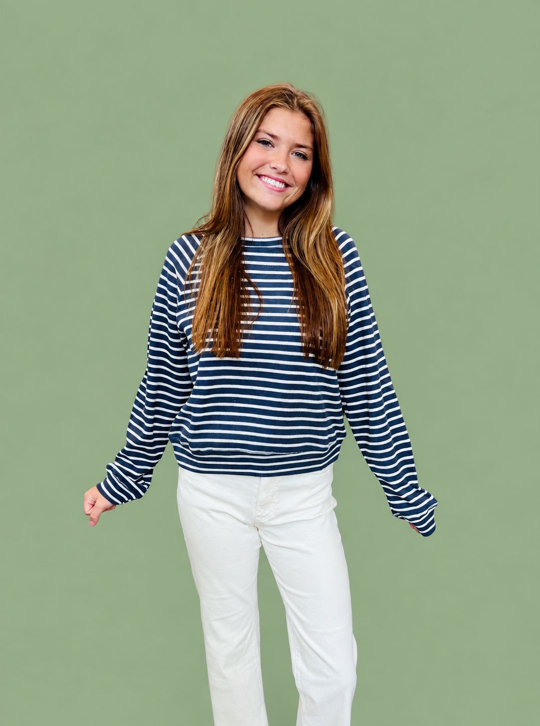 CH Over My Heart Top-Navy