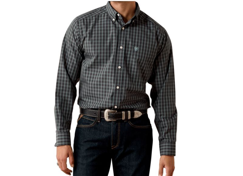 Wrinkle Free Barbary Shirt-Black Small Plaid
