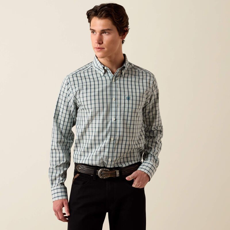 Wrinkle Free Bern Shirt-Off White Multi Plaid