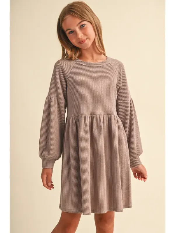 Mocha Babydoll Knit Dress