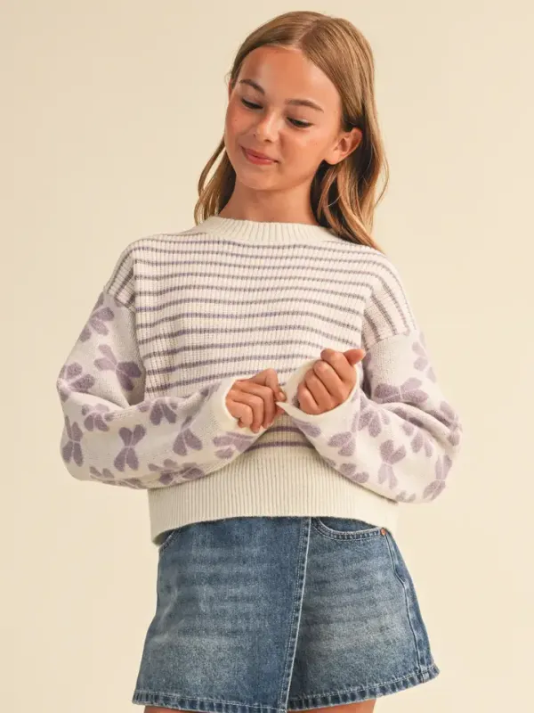 Ivory Lilac Sweater