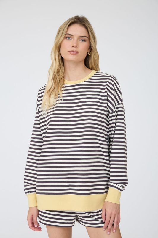 CH Beating Hearts Top-Charcoal Multi