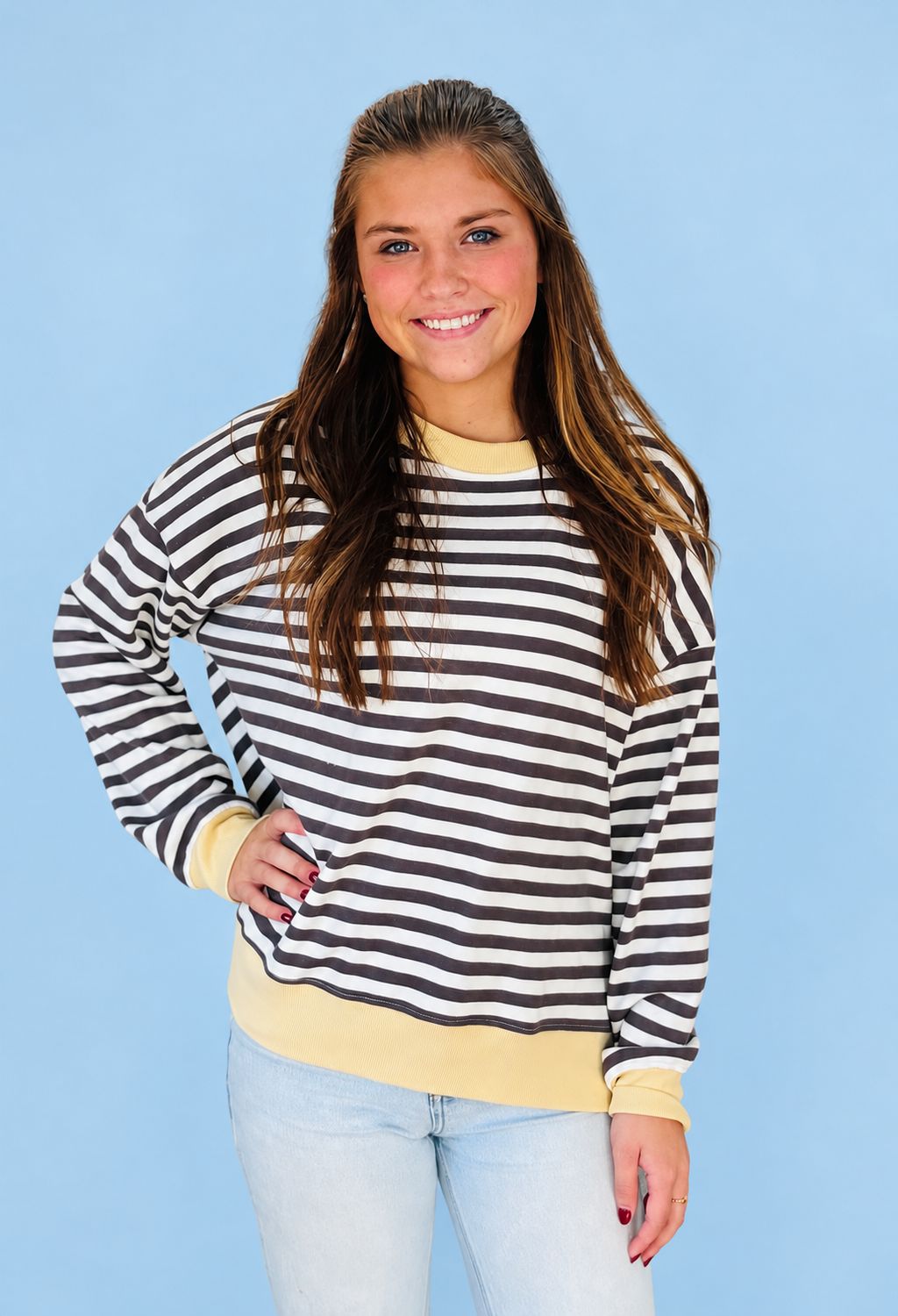 CH Beating Hearts Top-Charcoal Multi