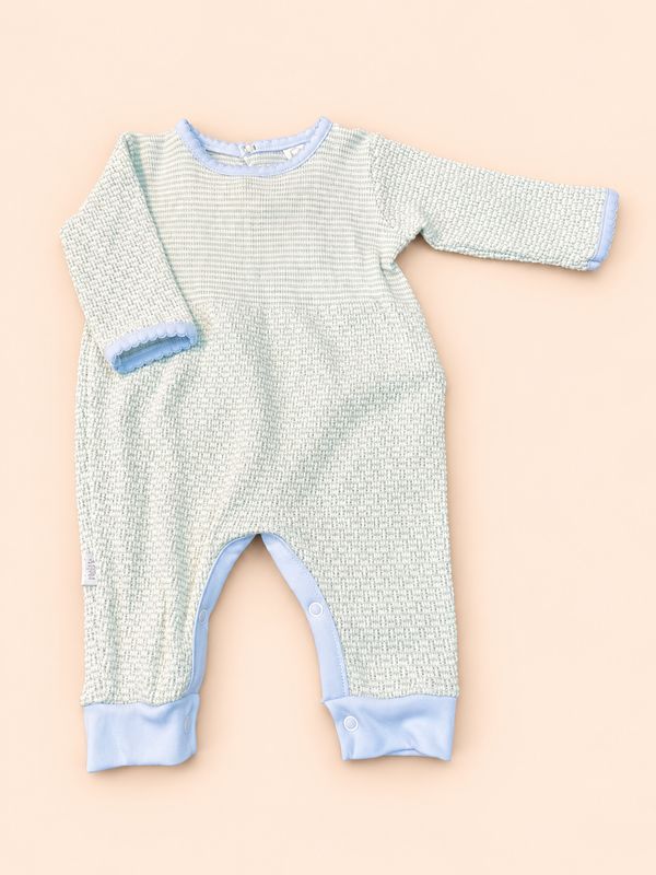 CH Paty Romper Pima Trim-Mint/Blue
