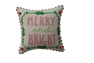 XT0250A-Marry &amp; Bright Ric Rac Trim Square Pillow