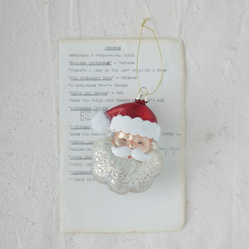 XT2428-Glass Santa Head Ornament