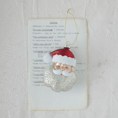 XT2428-Glass Santa Head Ornament