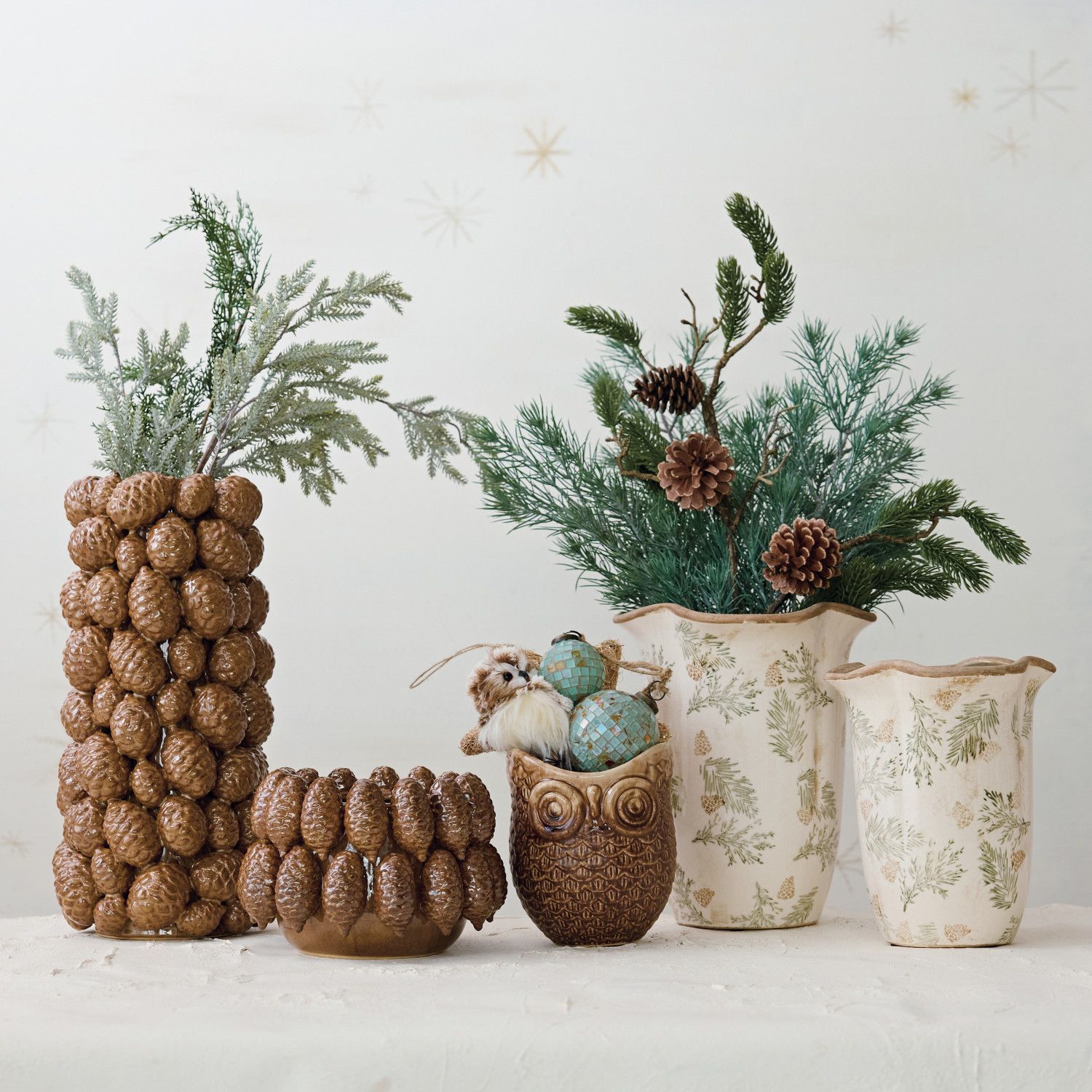 XT1932-Pine Bough Pattern Planter/Vase