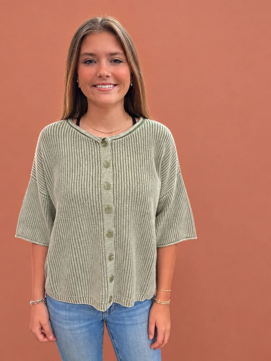 CH Simply Refined Cardi-Lt Olive