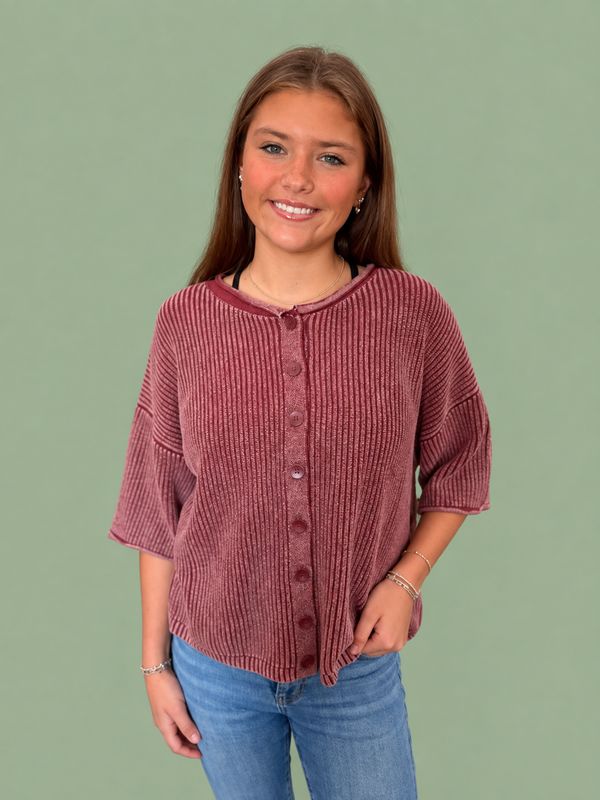 CH Simply Refined Cardi-Burgundy