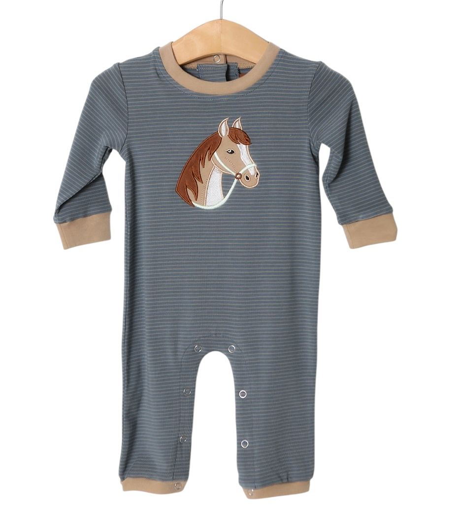 CH Horse Applique Boys Romper