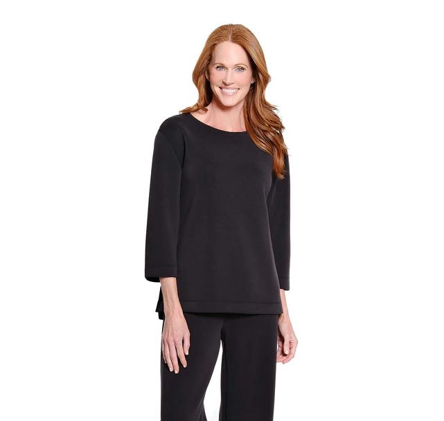 Black Hi-Lo Knit Top