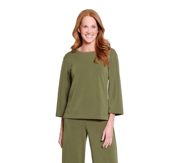 Olive Hi-Lo Knit Top