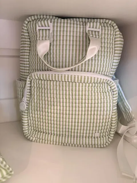 Quilted All You Need Bag-Pimlico Stripe Sage