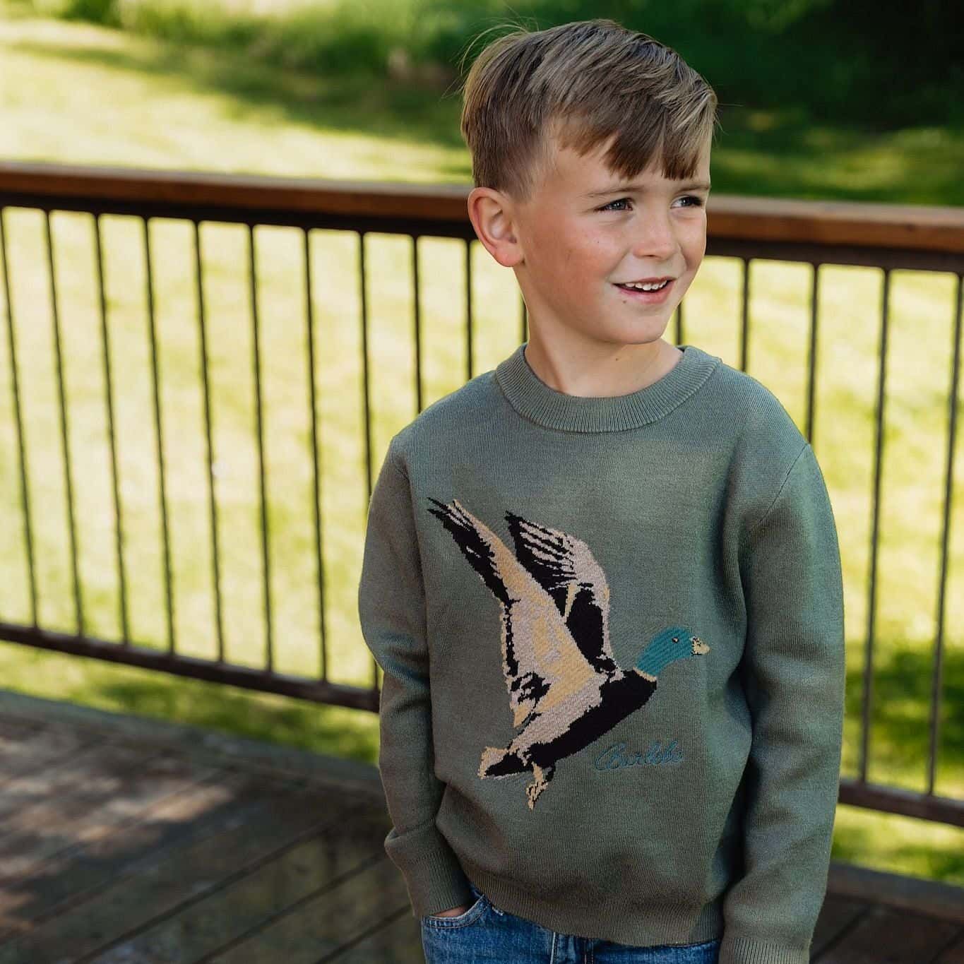 Youth Cabin Sweater-Olive Duck