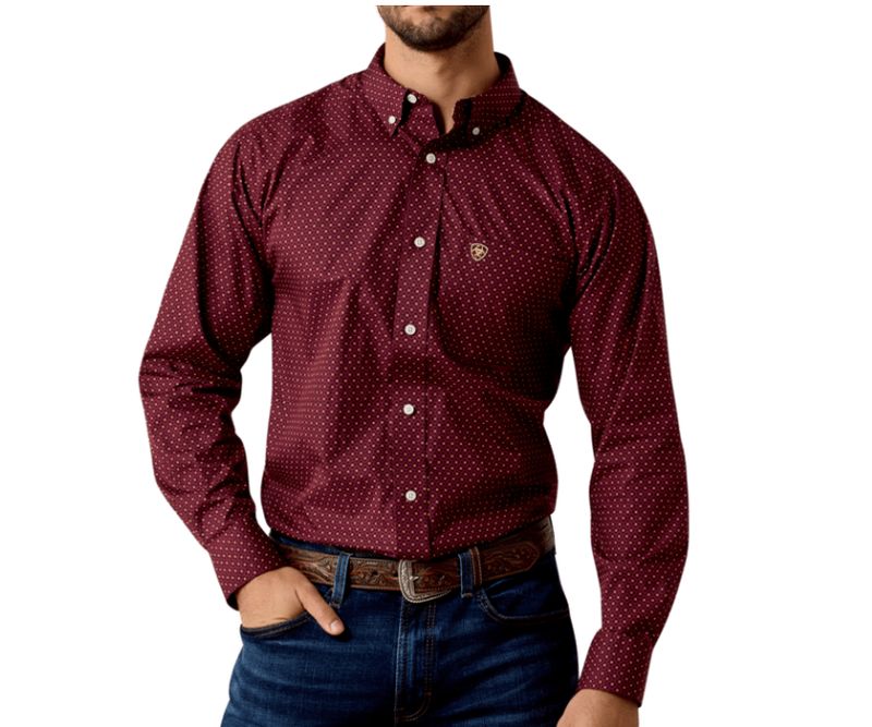 Wrinkle Free Reliance Shirt-Zinfandel Geo