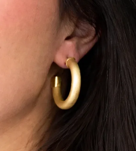 VG Brushed Gold Small Hoop