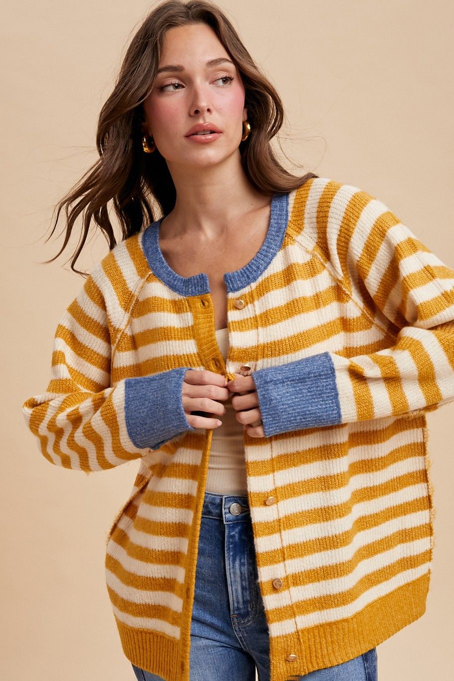Misty Marigold Sweater Cardigan