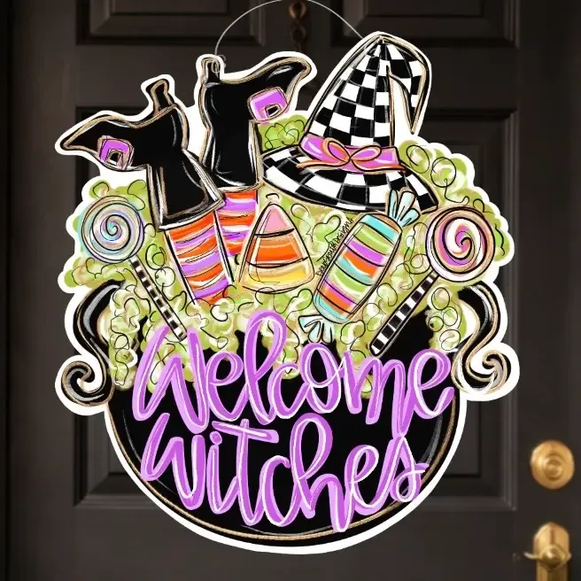 VG Welcome Witches Door Hanger