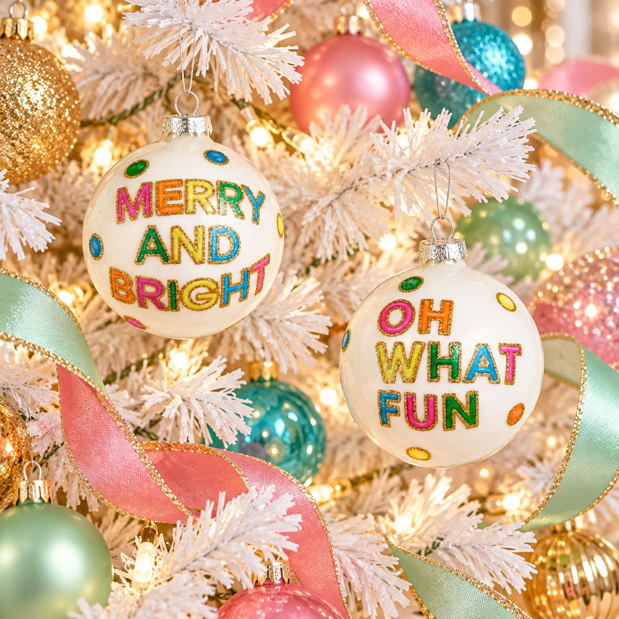 4" Fun Neon Cookies Ball Ornament-Oh What