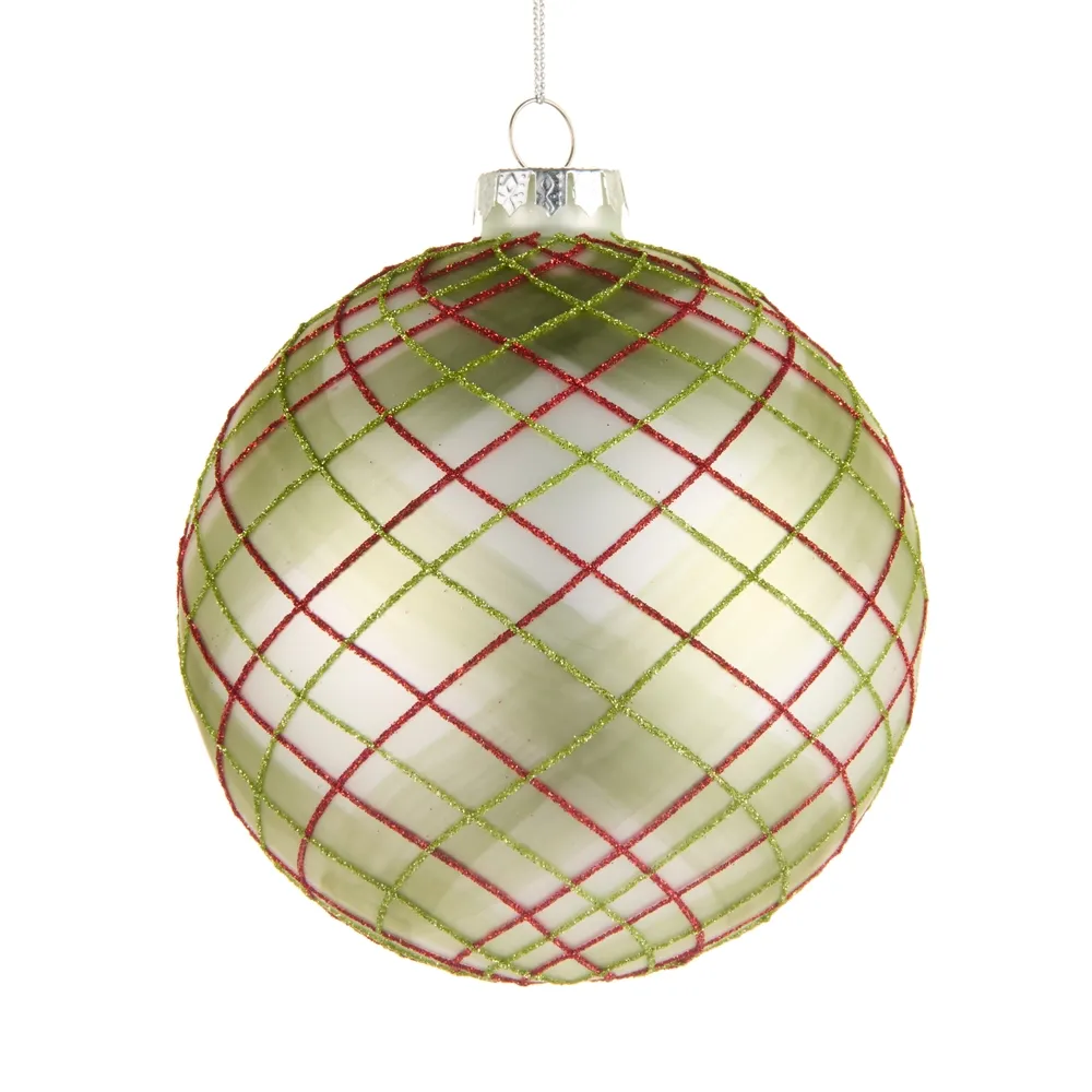 5" Plaid Ball Ornament