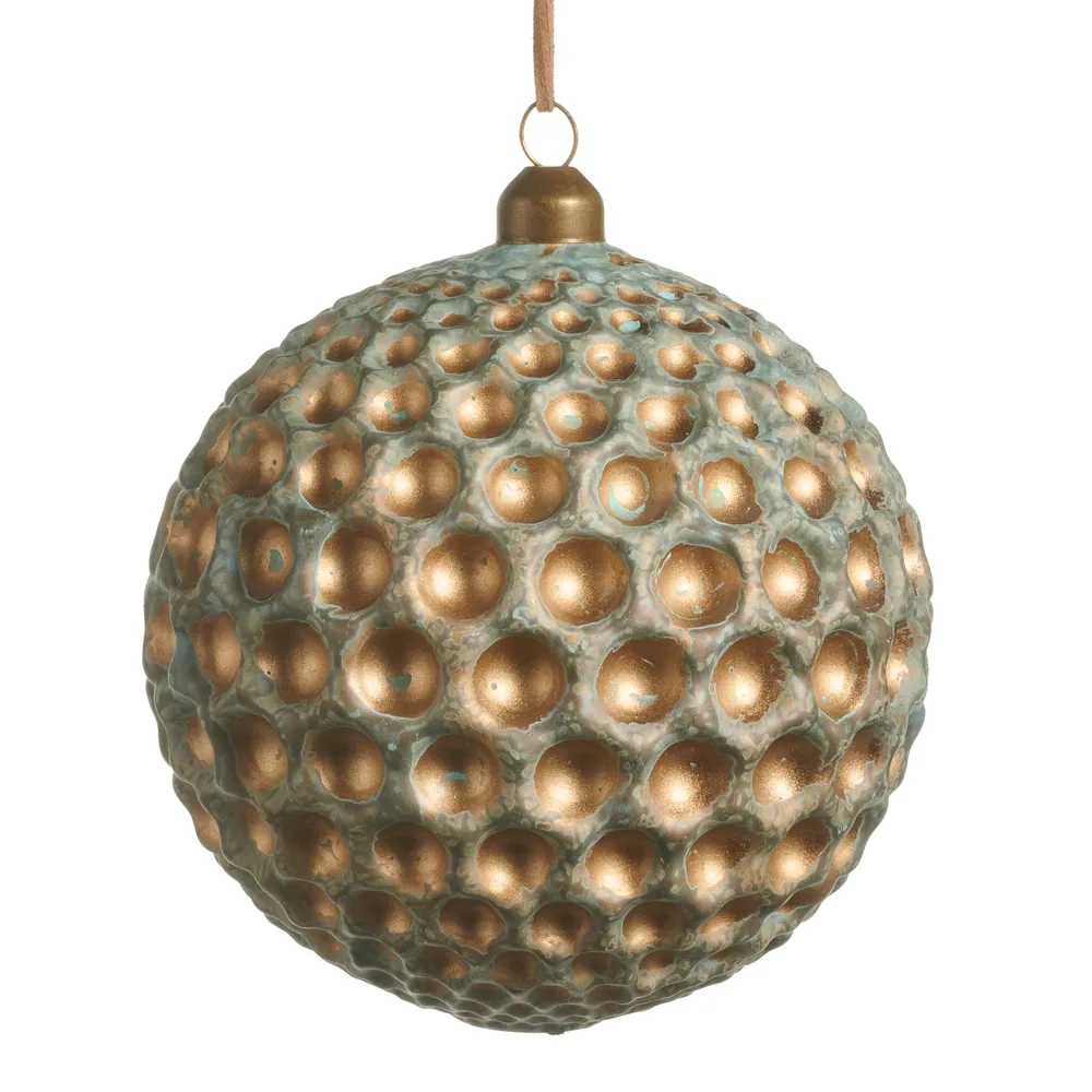 5" Distressed Copper Finish Ball Ornament