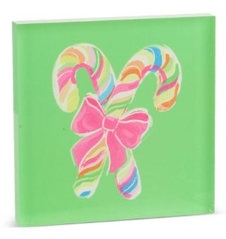 6" Candy Pop Acrylic Block-Candy Cane