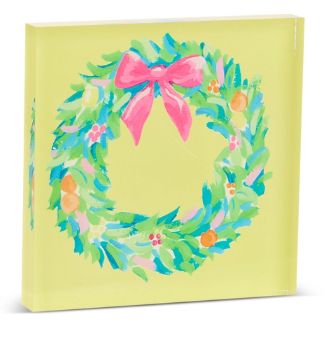 6" Candy Pop Acrylic Block-Wreath